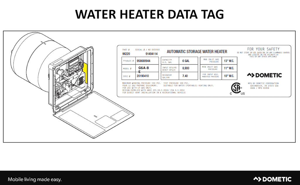 DSI Gas/Electric Tank Water Heaters RV Tech Cheatsheet