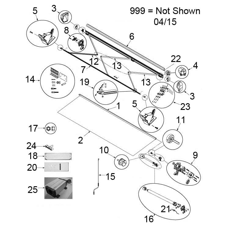 9500 CASE AWNING RV Tech Cheatsheet